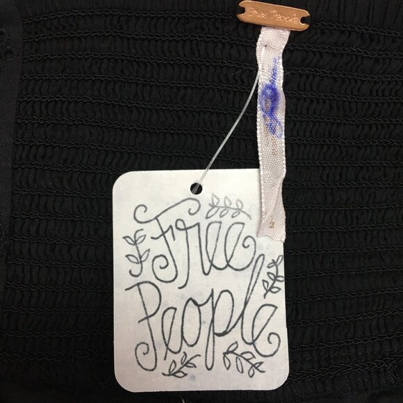 New Free People Womens Boho Chic Embroidered Dress Size 2 Black NWOT - Picture 13 of 14